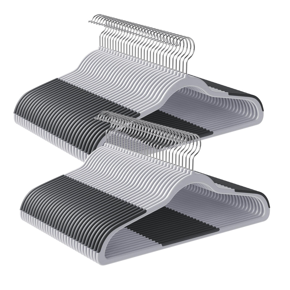 SONGMICS 60-pack hangers with a slim profile save space and keep garments tidy.