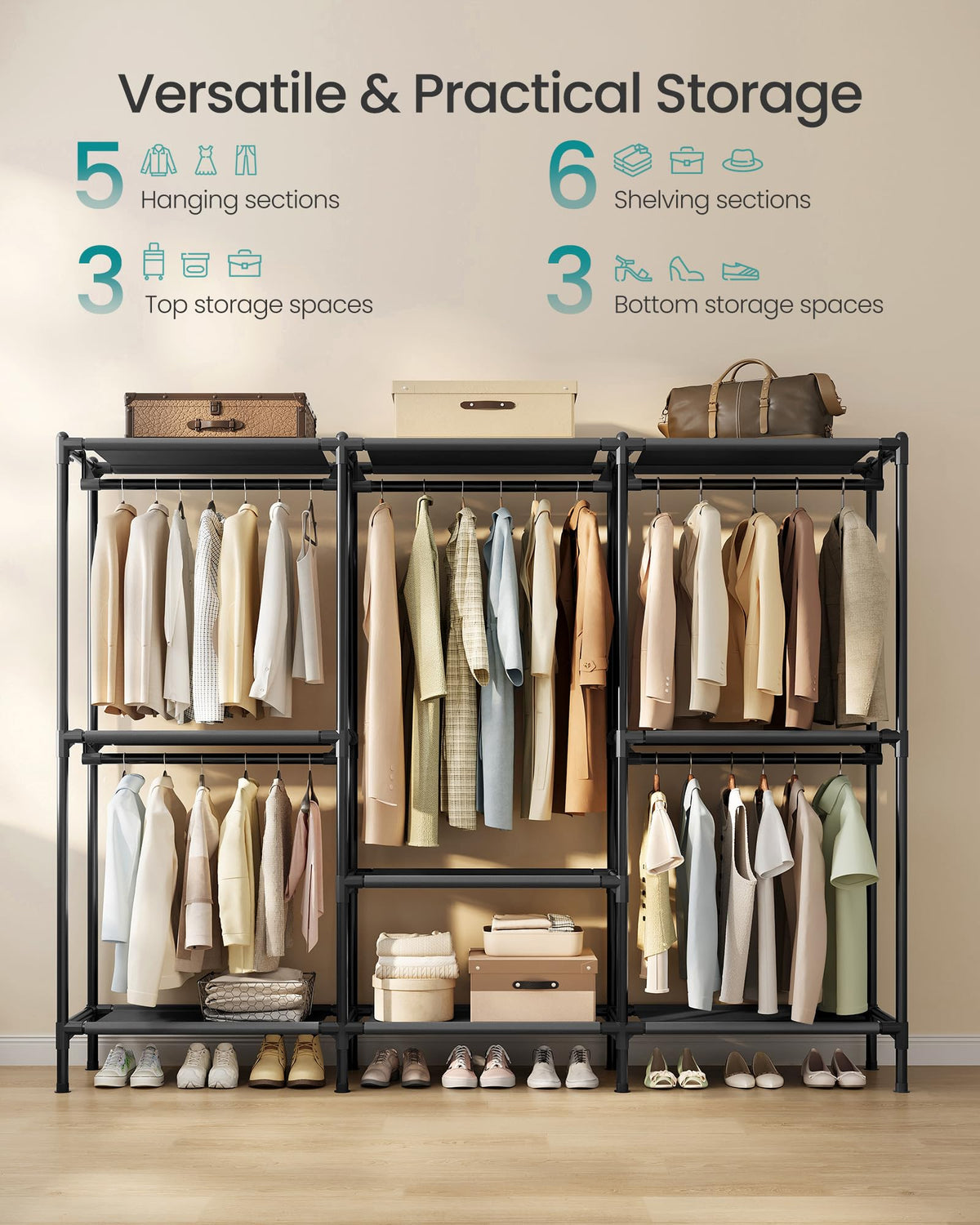 SONGMICS clothes rack easy assembly with plastic connectors