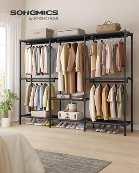 SONGMICS clothes rack shelves for folded clothes and tidy closets