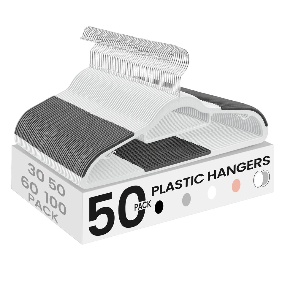 SONGMICS coat hangers with a slim 0-2 inch profile save closet space.
