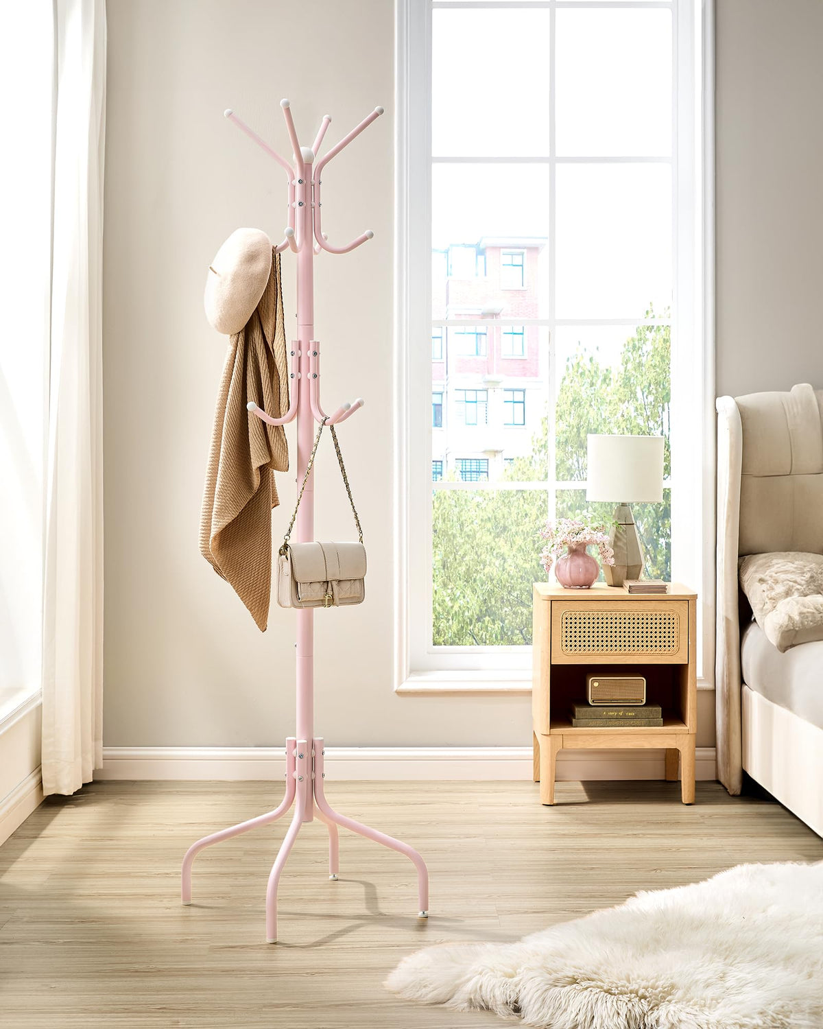 Durable steel construction resists rust for long-term hall or foyer use.
