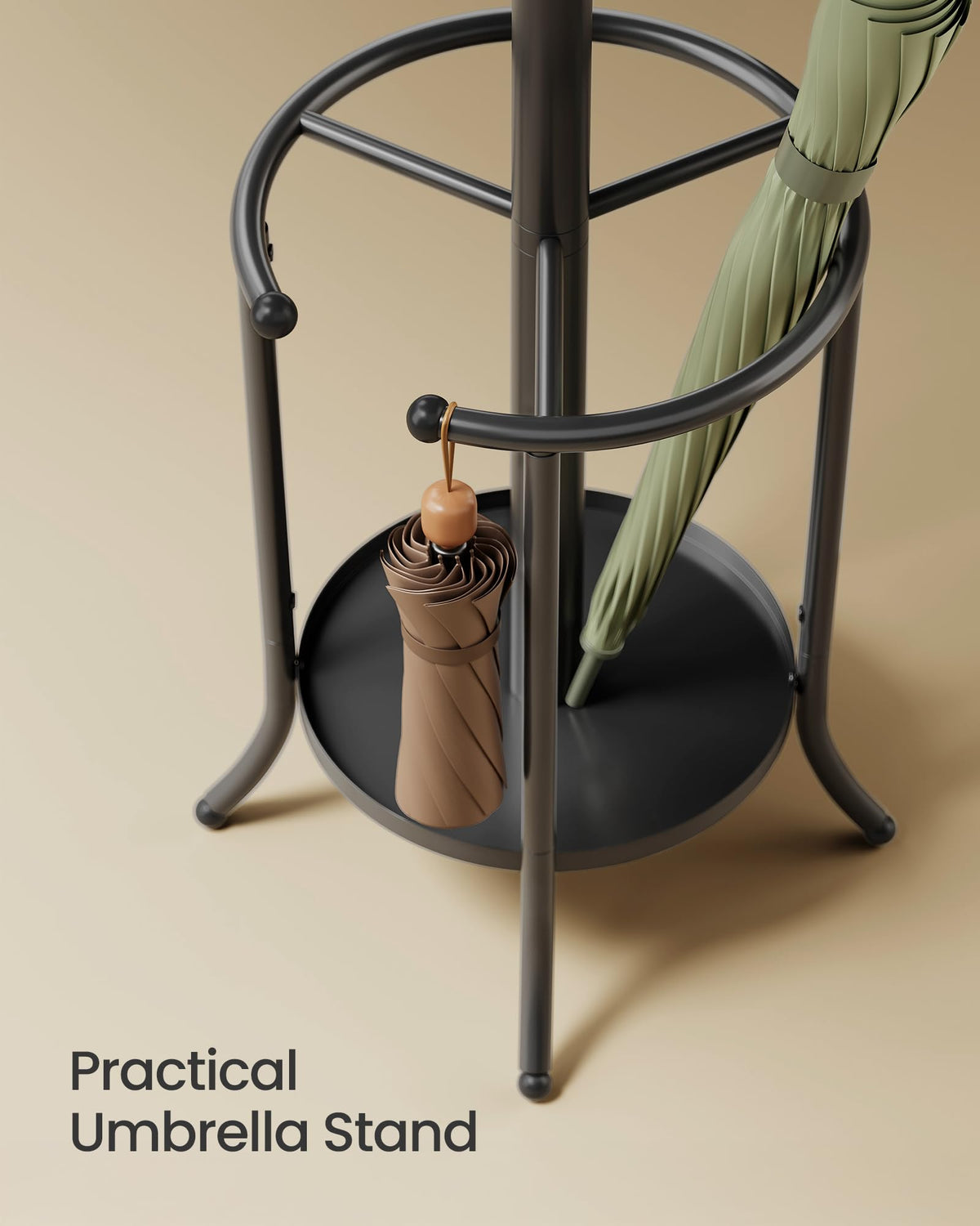 Songmics coat rack sturdy base and adjustable feet improve stability on uneven floors.