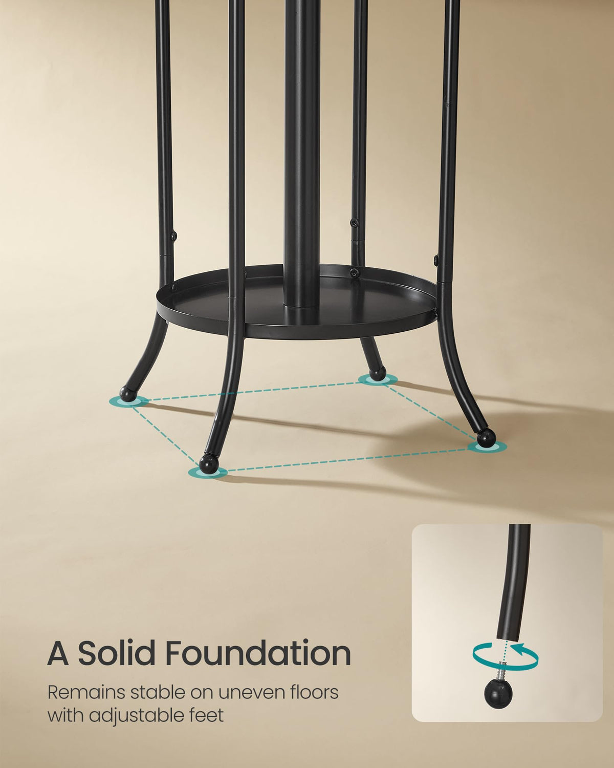 Songmics umbrella stand with drip tray keeps floors dry after rain.