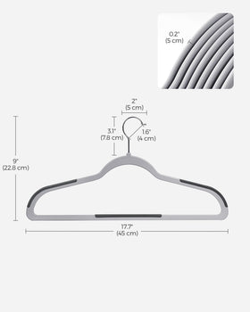 Songmics 30-pack hangers for coats shirts dresses and pants.