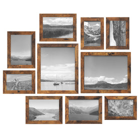 Songmics collage frame 8x10 front view in rustic brown for wall display.