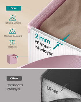 SONGMICS colorful storage boxes brighten rooms while keeping items easy to locate.