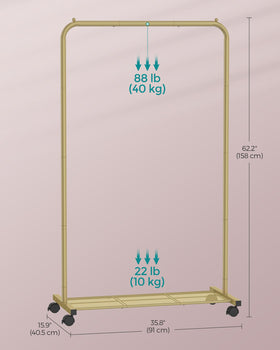 SONGMICS compact design fits small spaces while expanding storage.