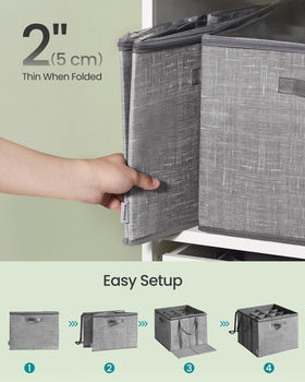 Foldable design lets you collapse bins for under-bed or drawer storage.