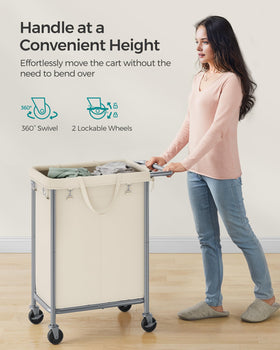 SONGMICS cream white laundry hamper fits modern homes