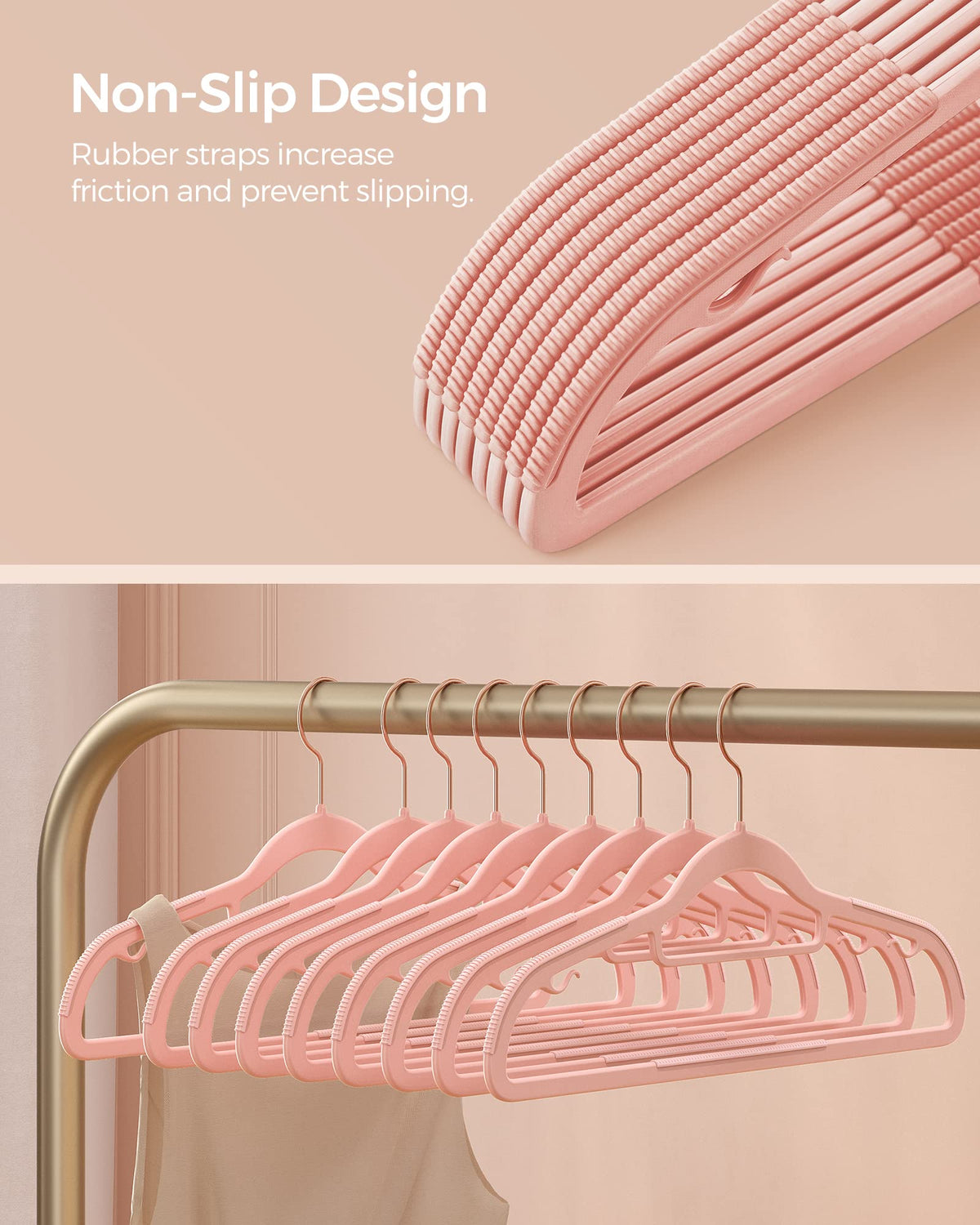SongMICS hanger with curved ends to prevent shoulder marks