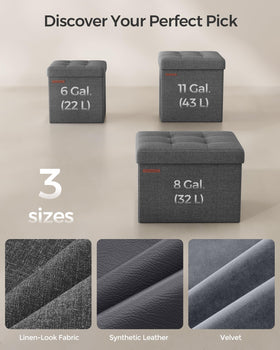 SONGMICS dark gray ottoman doubles as a coffee table for snacks