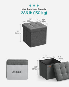 SONGMICS dark gray ottoman used as footrest for comfort