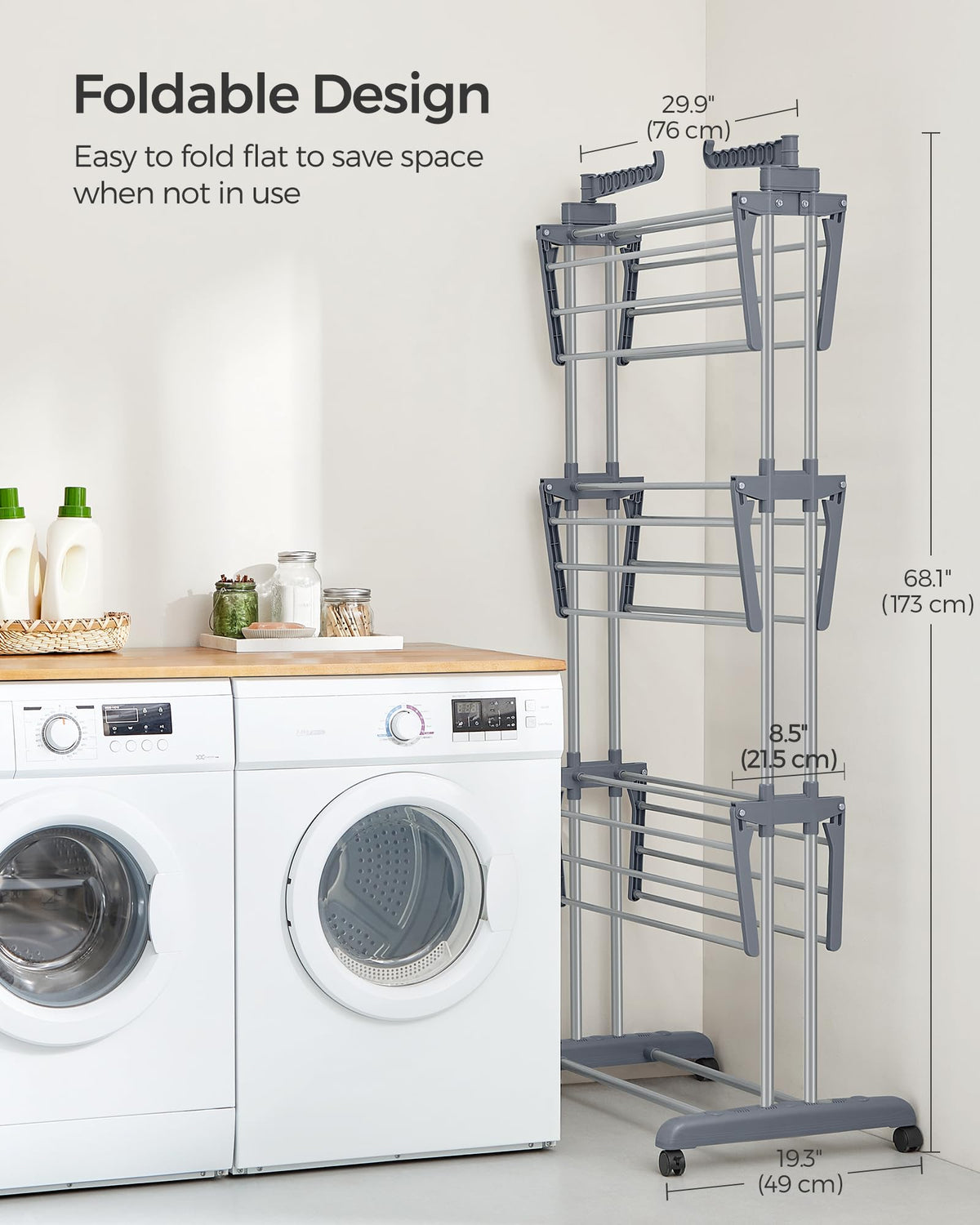 Songmics Dove Gray assembly guide demonstrates quick setup.