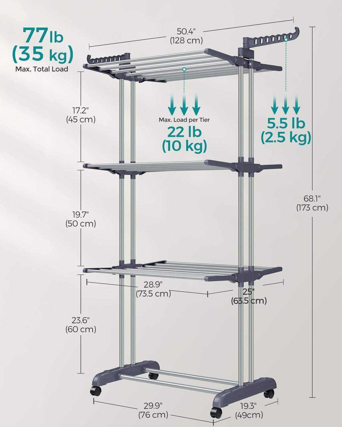 Songmics Dove Gray bottom tier for shoes and footwear.
