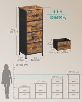 SONGMICS dresser adjustable feet and anti-tip kit prevent wobble
