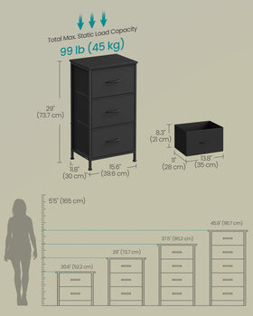 SONGMICS dresser adjustable feet to prevent wobble on uneven floors