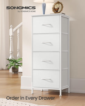 SONGMICS dresser drawers closed storage keeps clothes neatly tucked away.