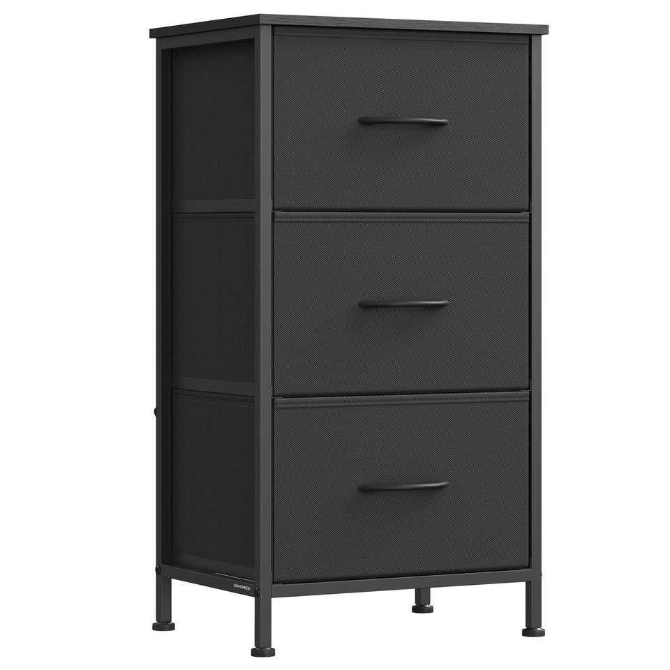 SONGMICS dresser ink-black top surface for lamp and clock