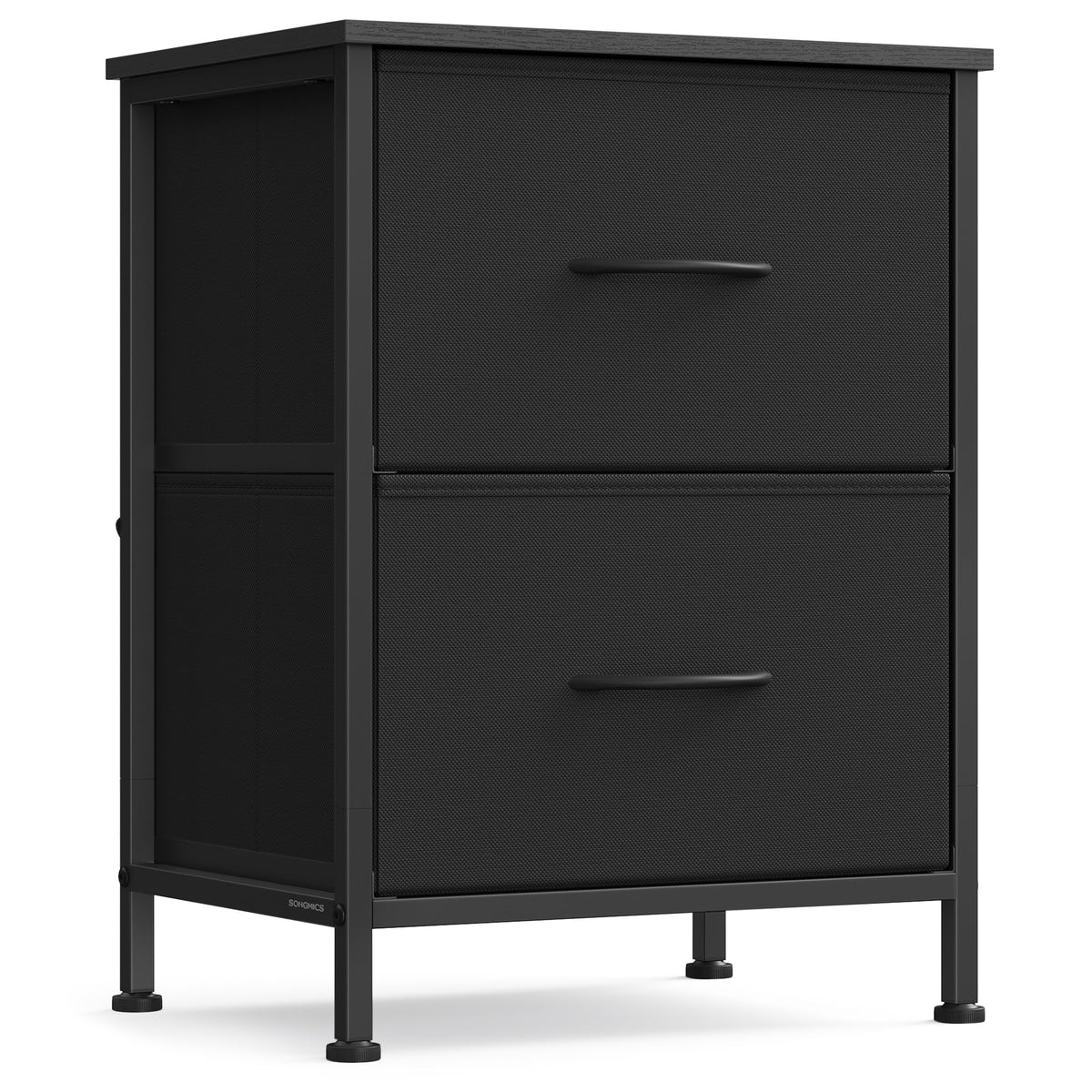 SONGMICS dresser ink-black top-surface holds lamp, clock, or daily essentials.