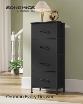 SONGMICS dresser MDF top supports lamps and decor with a solid surface