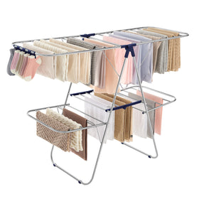 SONGMICS drying rack with four wings offers ample space for bulky garments.