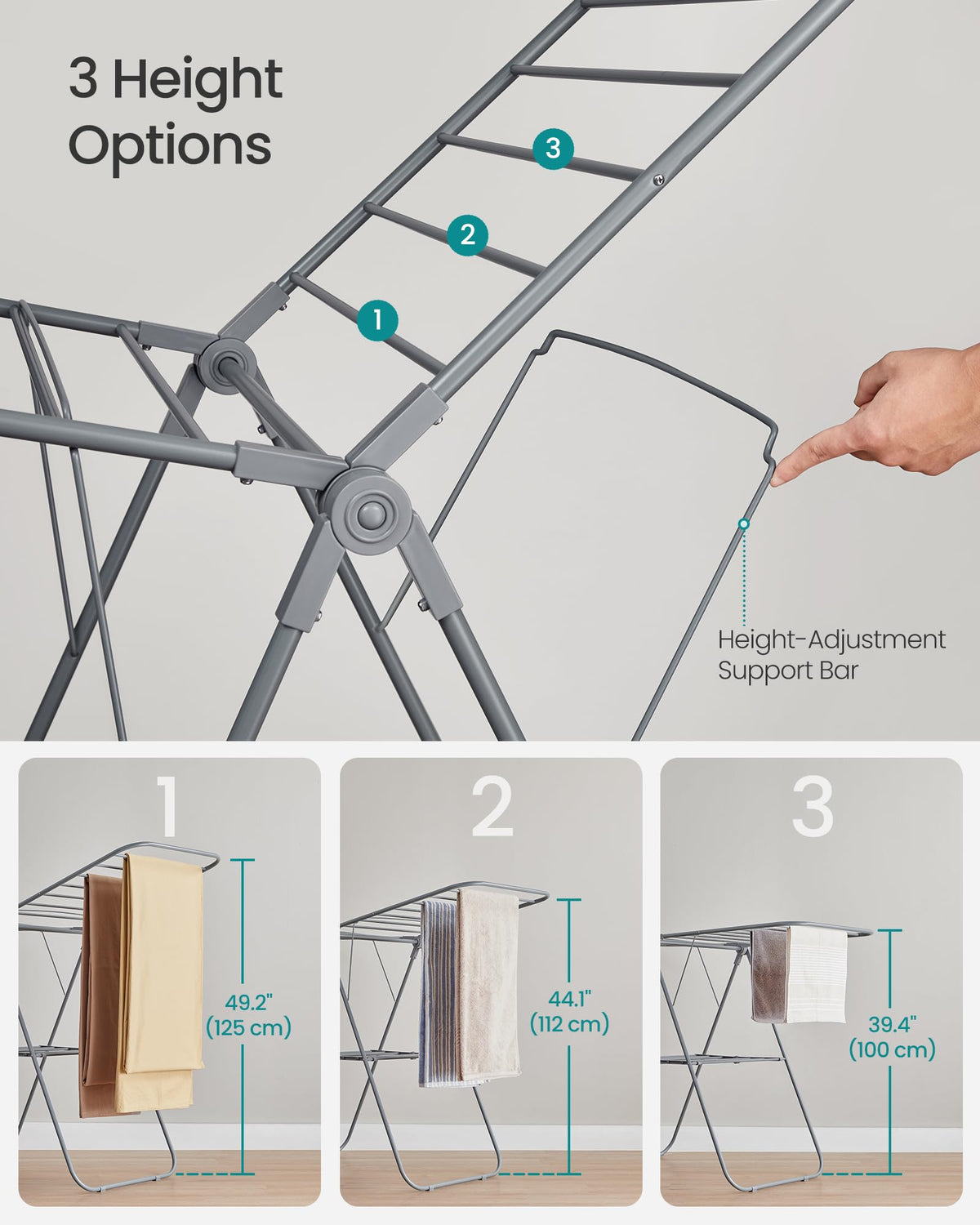 SONGMICS drying rack sock-clips secure small items during air drying.