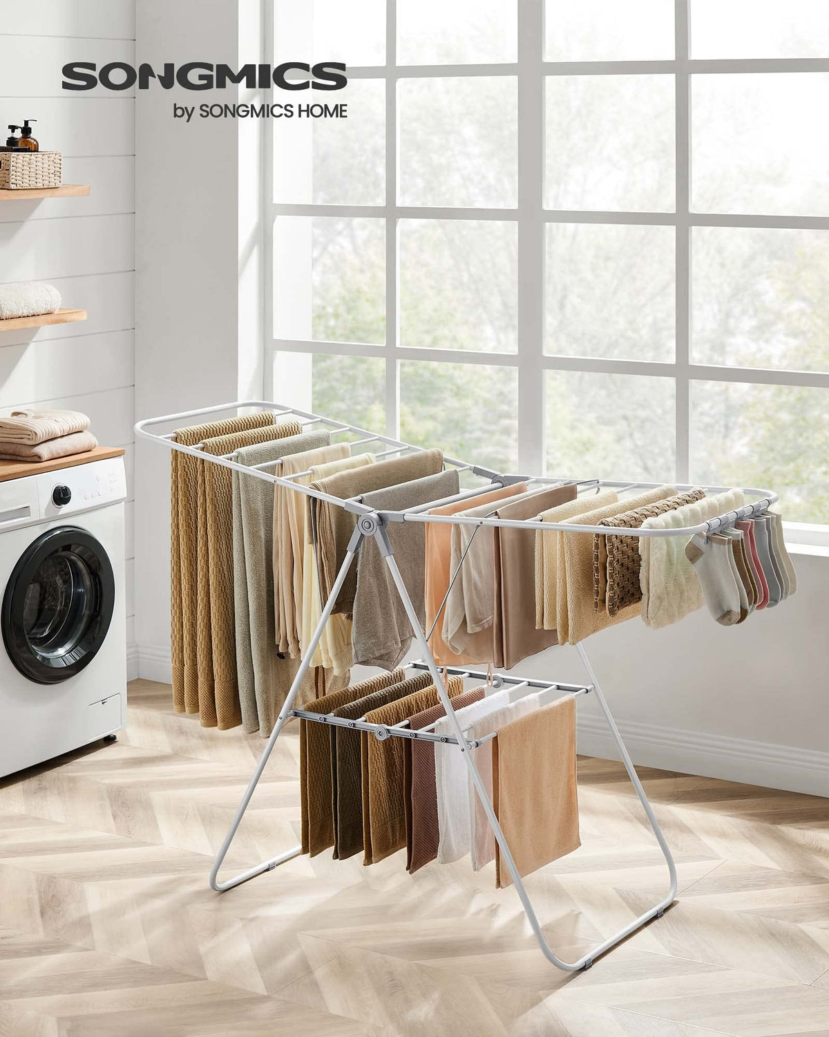 SongMics drying rack sock clips secure small items during air drying.