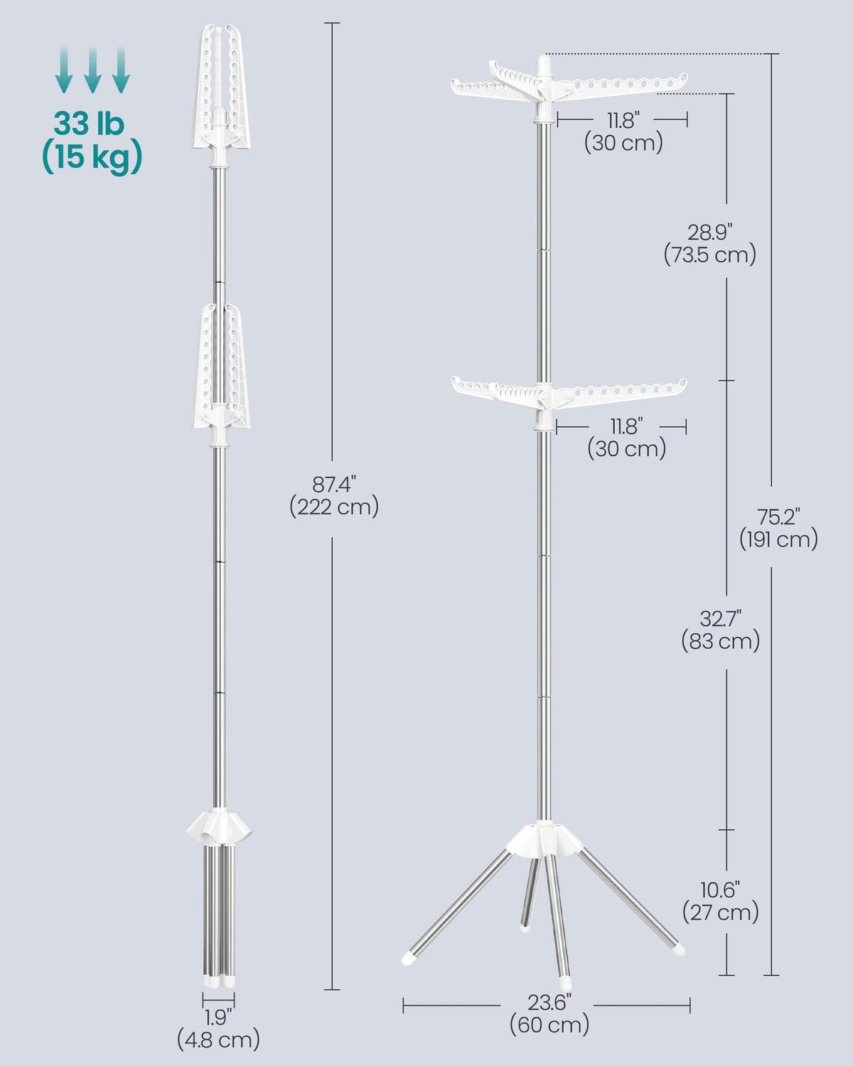 SONGMICS portable drying rack ideal for camping and travel drying.