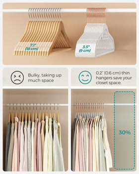 SONGMICS durable ABS construction supports heavy coats without bending.