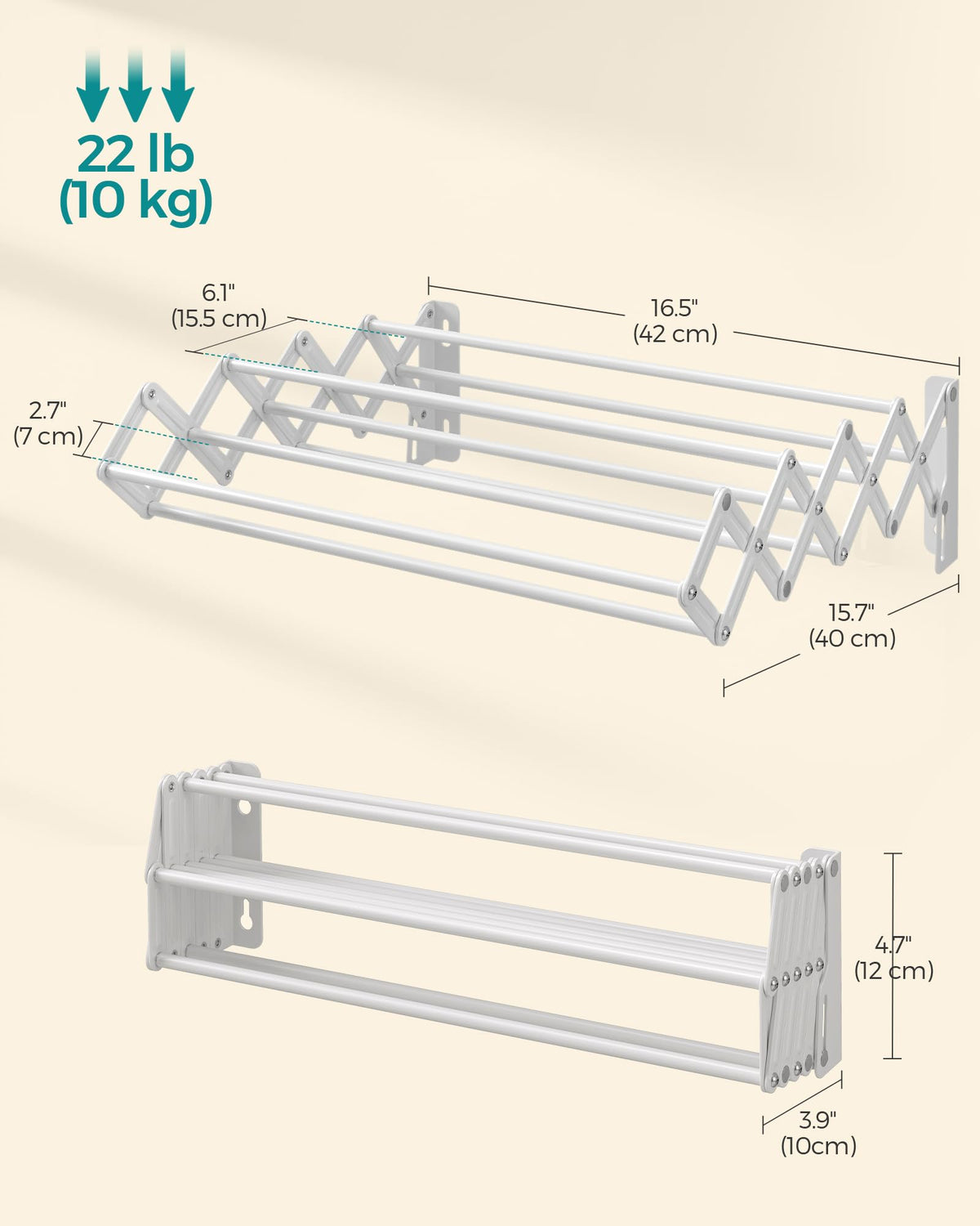 Songmics durable steel frame with diamond reinforcement supports up to 22 lb.