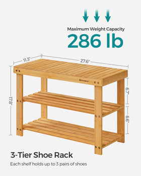 SONGMICS modern bamboo finish complements any entryway decor.