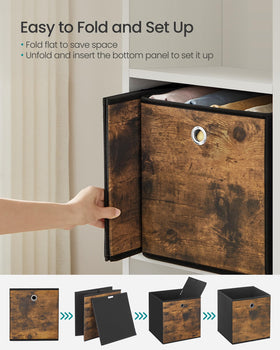 SONGMICS boxes with grommet handles enable easy pulling.
