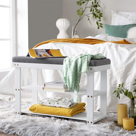 SONGMICS entryway bench easy assembly with 2-in-1 screws.