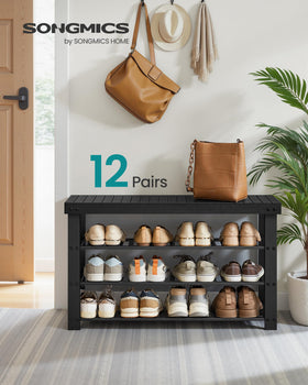 SONGMICS entryway bench top surface for bags and daily essentials