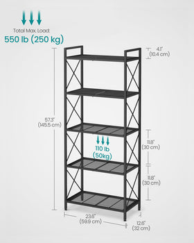 Songmics ink black finish complements industrial or modern interiors.