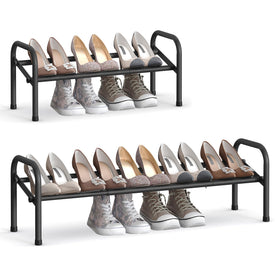 Songmics expandable shoe rack, 1-tier view, space-saving for entryways.