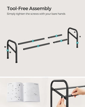 Songmics freestanding design for under-shelf storage.