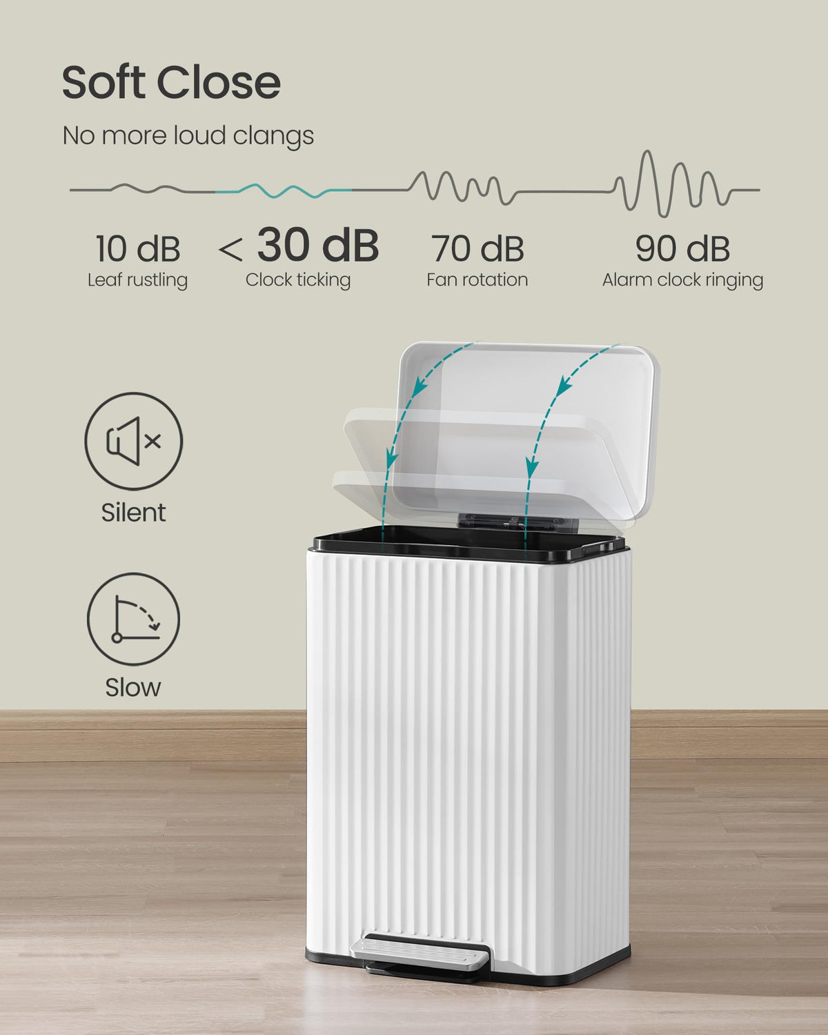 Songmics 50 L capacity supports daily waste needs