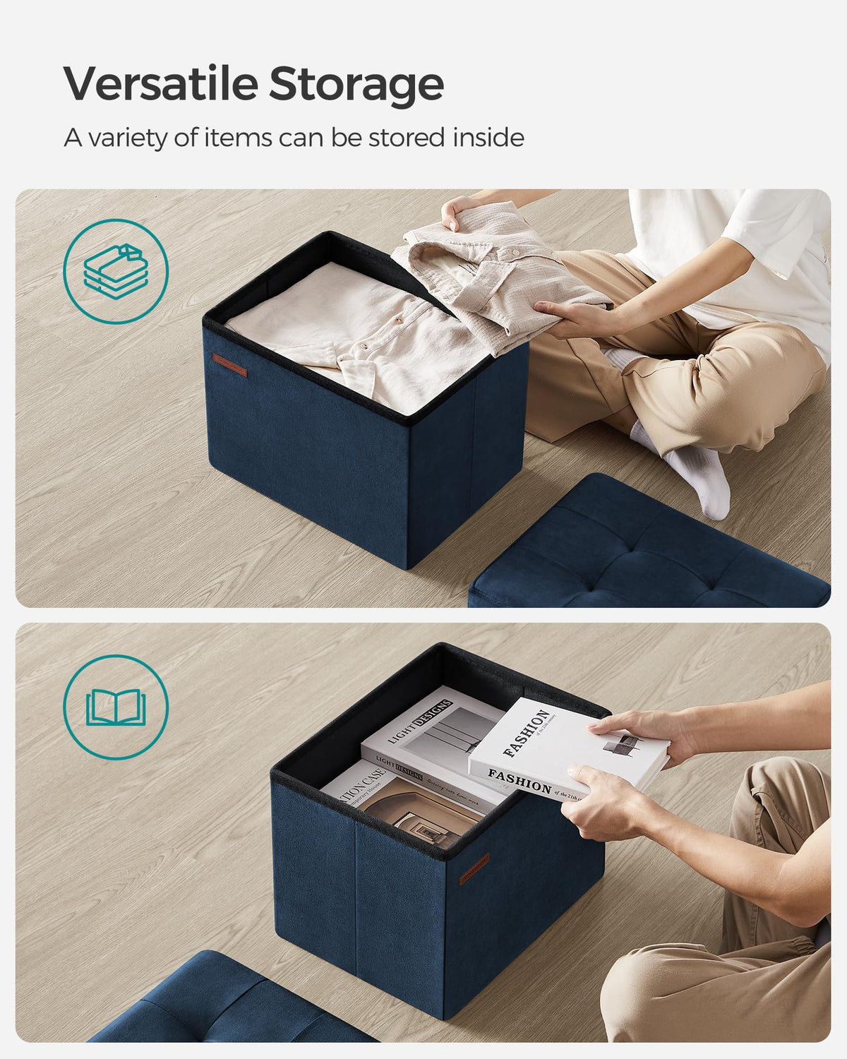 SONGMICS fold-flat design saves space when not in use.
