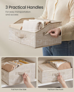 SONGMICS foldable bin with three handles for easy transport