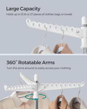 SONGMICS foldable-drying-rack folds compactly for small spaces.