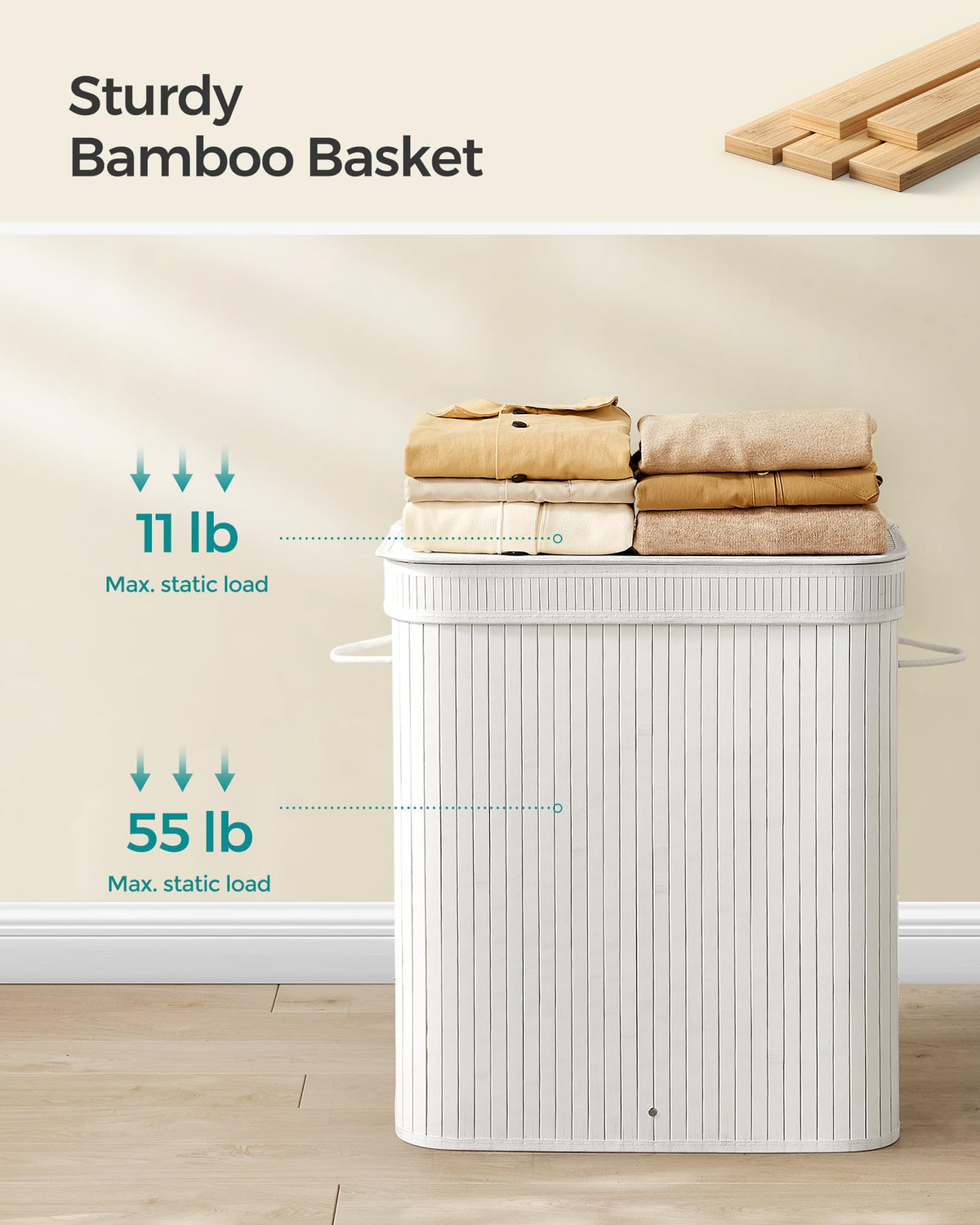 SongMics foldable design lets you flatten the basket for compact storage.