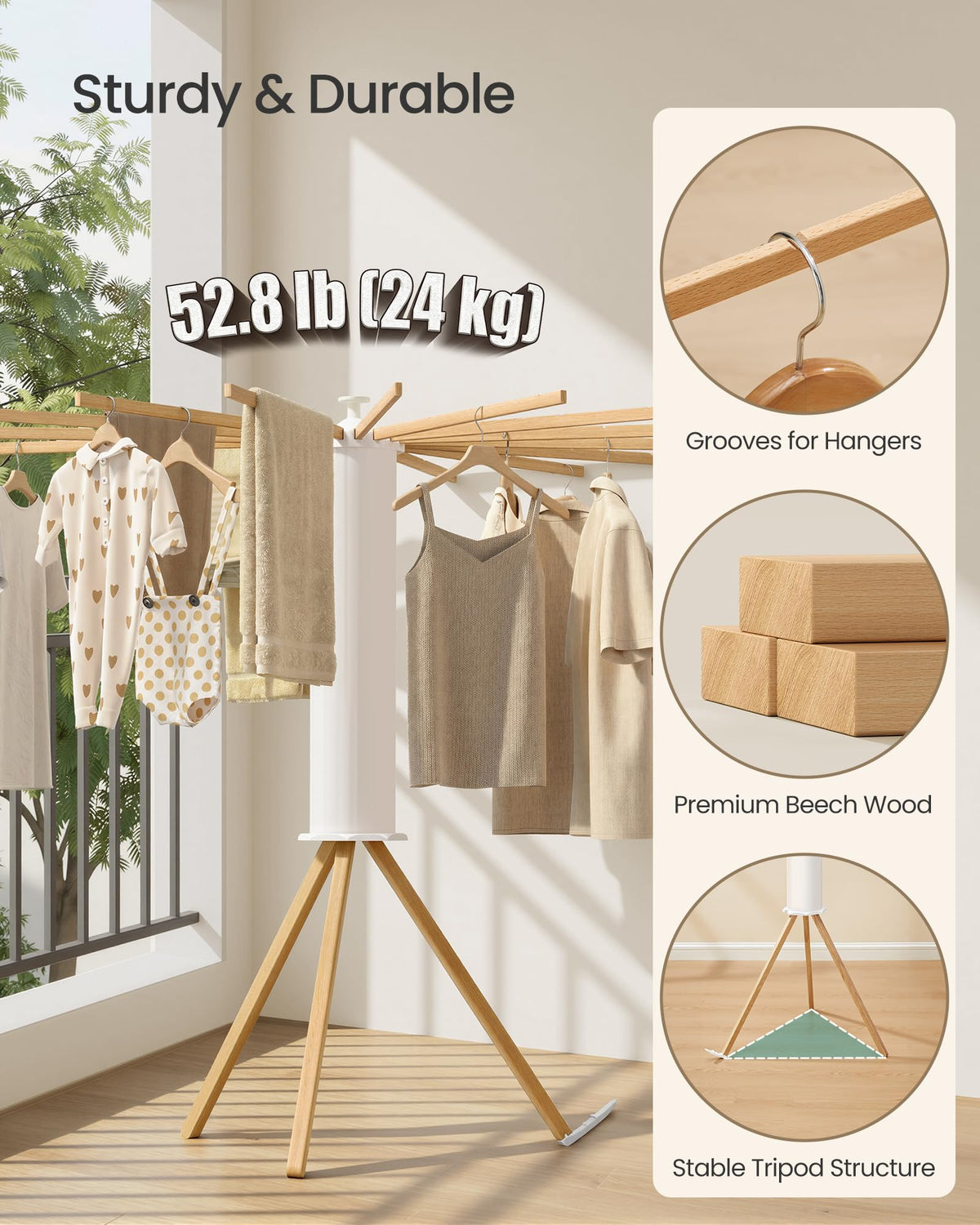 Songmics foldable legs with foot pedal simplify setup and storage.