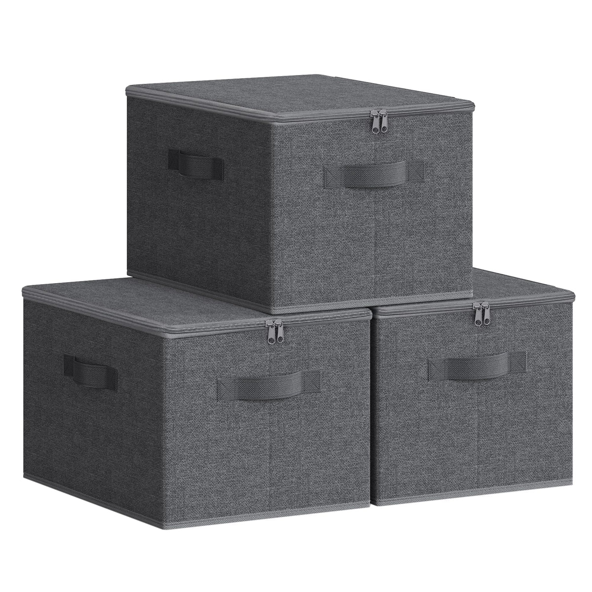 SONGMICS foldable storage boxes with lids keep seasonal garments tidy and dust-free.