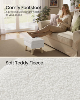 SONGMICS foot rest with 2-inch foam cushion for comfortable seating.