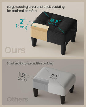 Songmics foot stool angled legs and anti-slip pads protecting floors.