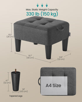 Songmics foot stool features a large seat for easy foot rest.