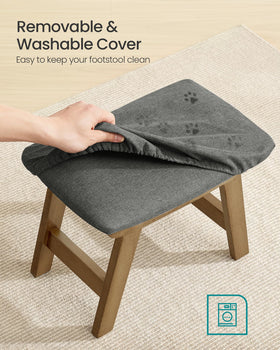 SONGMICS Foot Stool Ottoman solid wood frame ensures lasting stability