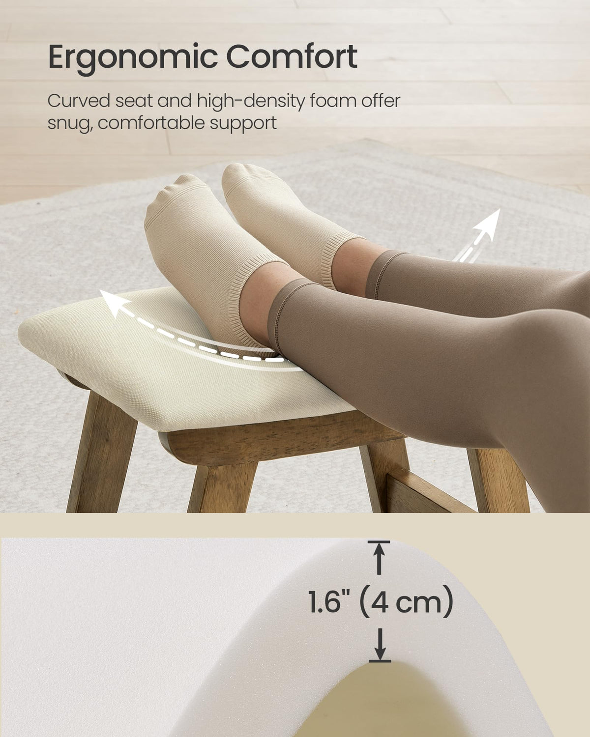 SONGMICS foot stool with removable cover for easy cleaning and quick refresh