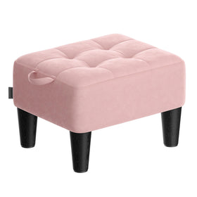 SONGMICS velvet-seat foot stool provides plush comfort for lounging.